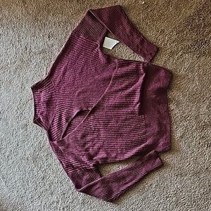 Open Edit CutOut Mock Neck Sweater